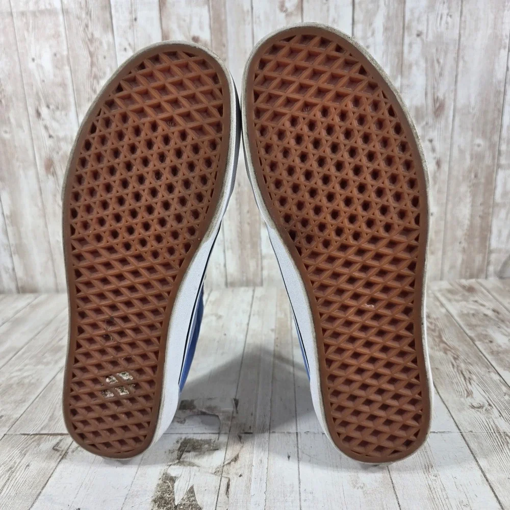 Vans Old Skool Blue White Canvas Suede Low Top Skate Shoes Mens 9 Womens 10.5